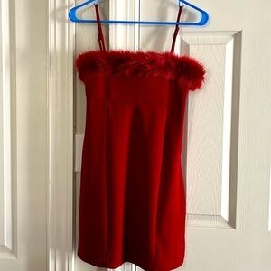 Show Me Your MuMu Kara mini party Dress Red wine stretch, XSmall